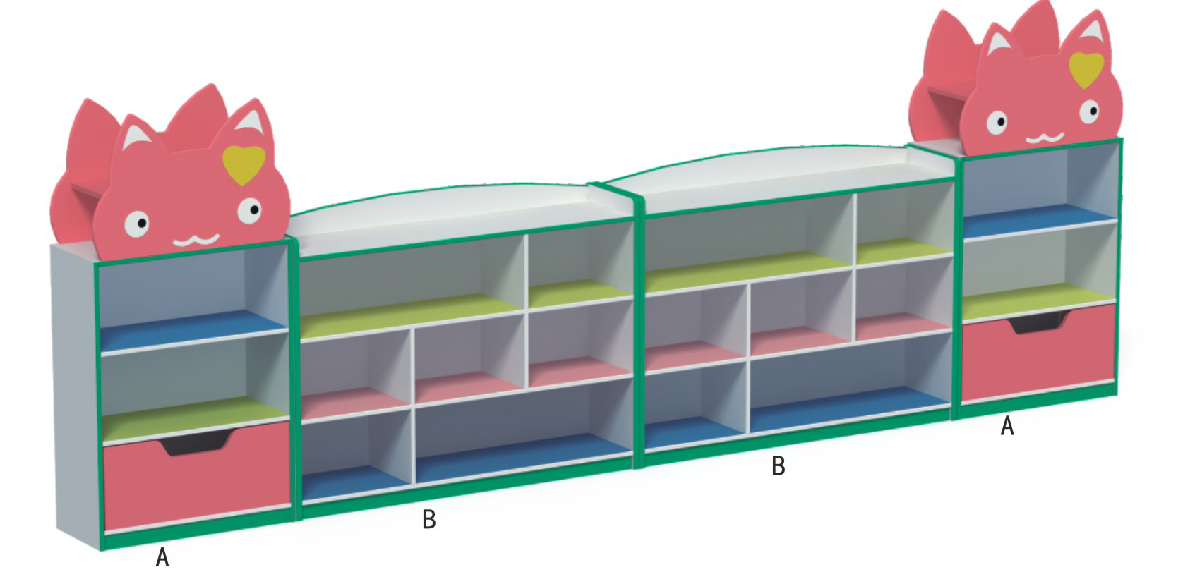 可爱猫造型玩具柜