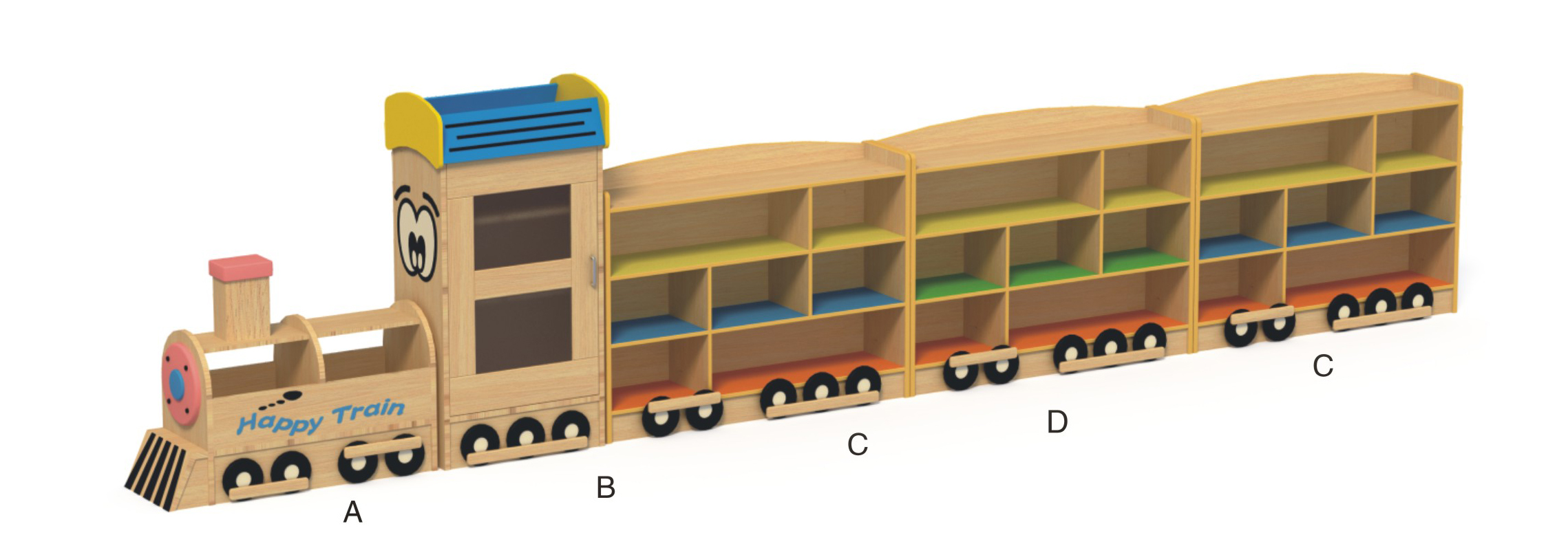火车造型玩具柜